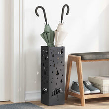Paraplu Standaard met opslag Zwart 15,5 x 15,5 x 49 cm Metaal