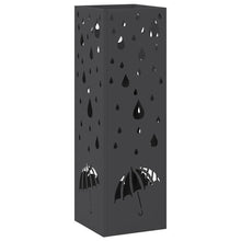 Paraplu Standaard met opslag Zwart 15,5 x 15,5 x 49 cm Metaal
