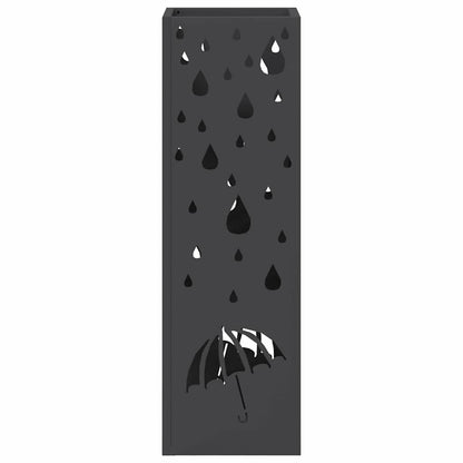 Paraplu Standaard met opslag Zwart 15,5 x 15,5 x 49 cm Metaal