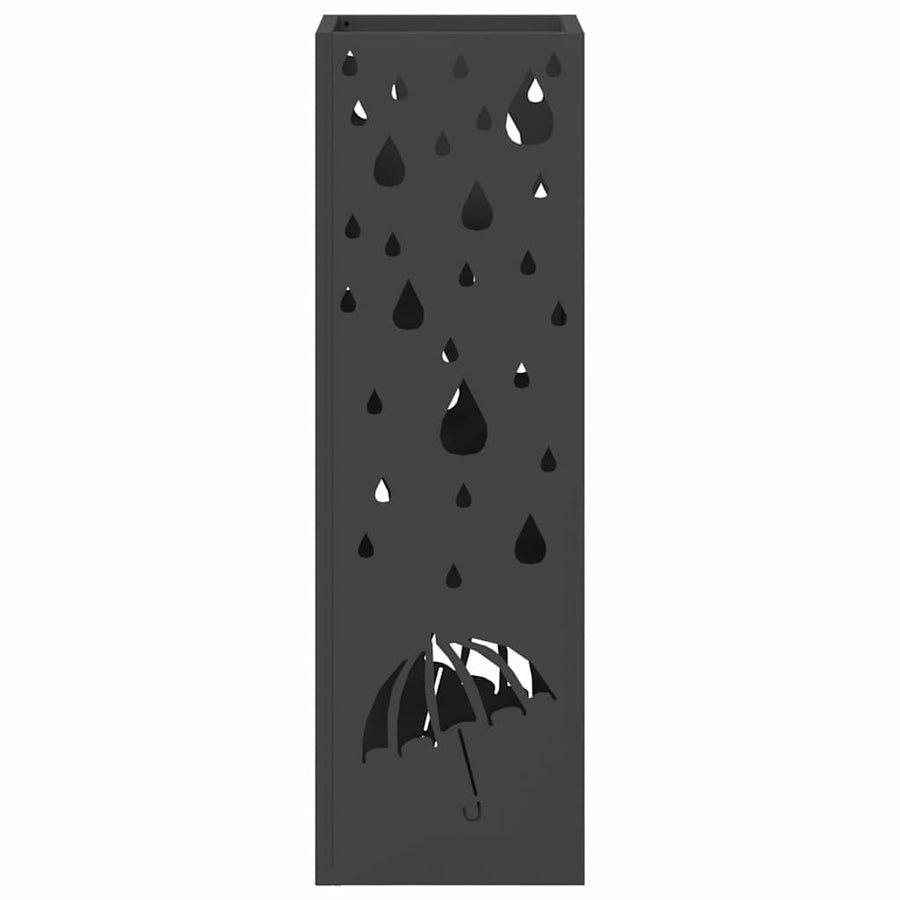 Paraplu Standaard met opslag Zwart 15,5 x 15,5 x 49 cm Metaal