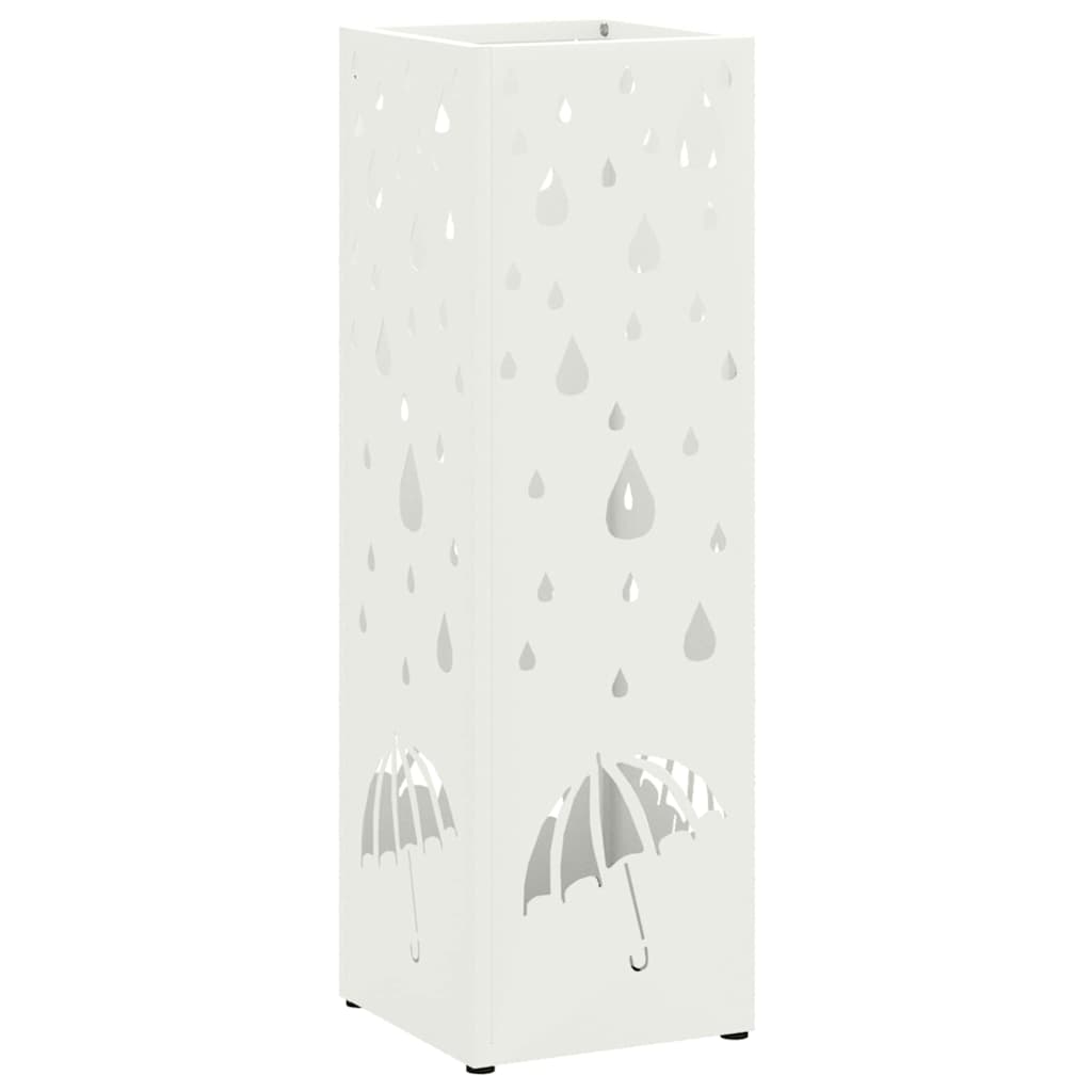 Paraplu Standaard met opslag Wit 15,5 x 15,5 x 49 cm Metaal