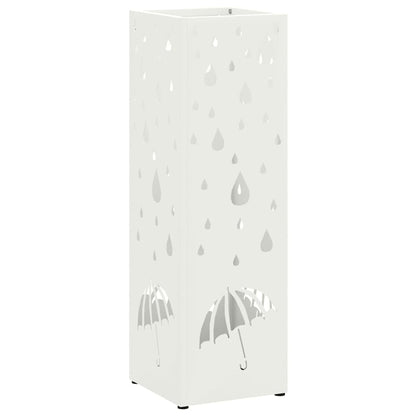 Paraplu Standaard met opslag Wit 15,5 x 15,5 x 49 cm Metaal