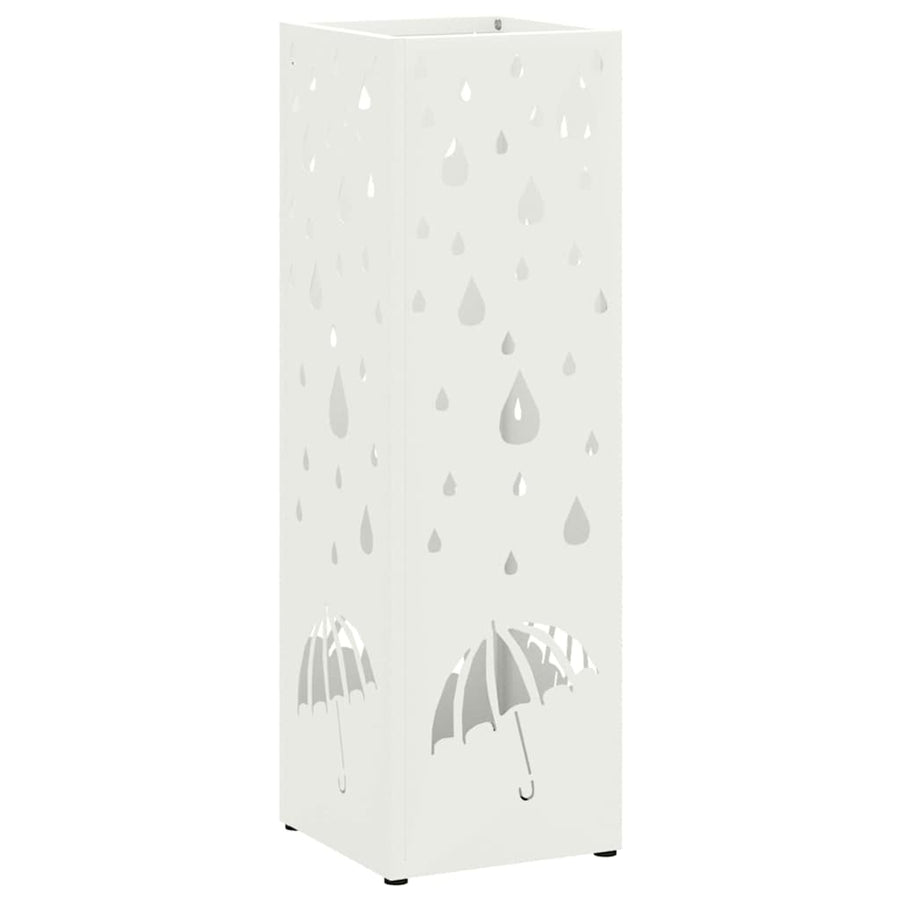 Paraplu Standaard met opslag Wit 15,5 x 15,5 x 49 cm Metaal