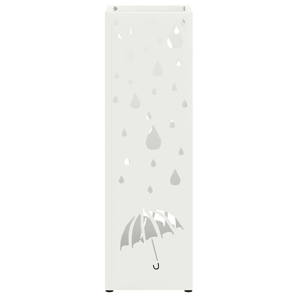Paraplu Standaard met opslag Wit 15,5 x 15,5 x 49 cm Metaal