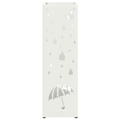 Paraplu Standaard met opslag Wit 15,5 x 15,5 x 49 cm Metaal