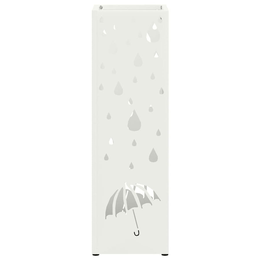 Paraplu Standaard met opslag Wit 15,5 x 15,5 x 49 cm Metaal