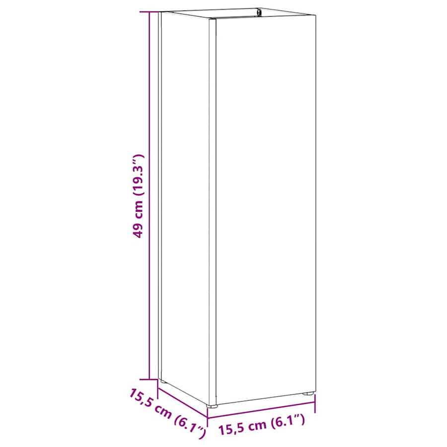 Paraplu Standaard Zwart 15.5 x 15.5 x 49 cm Metaal