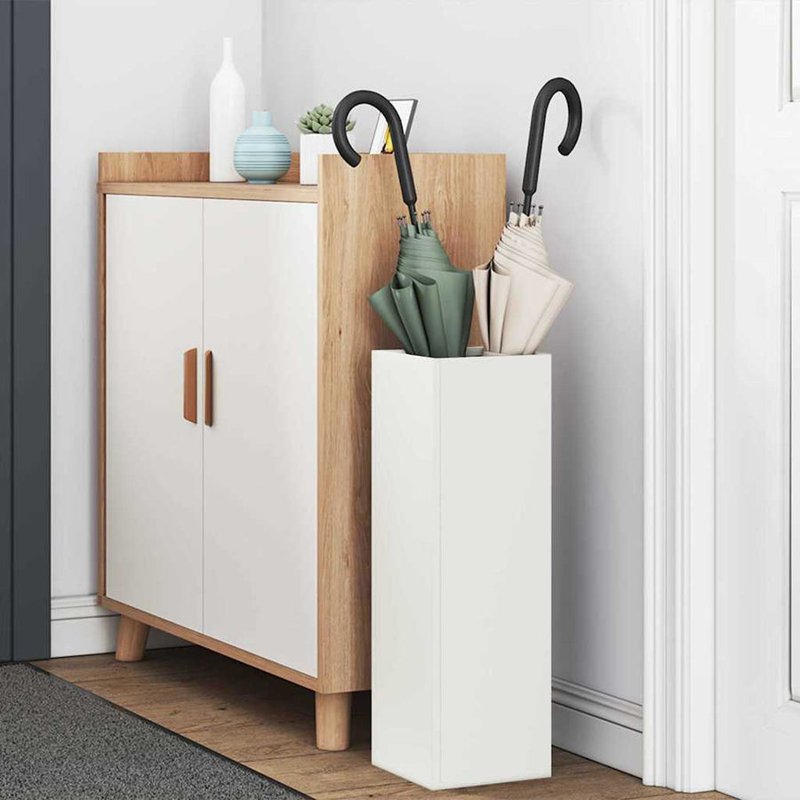 Paraplu Standaard met opslag Wit 15,5 x 15,5 x 49 cm Metaal