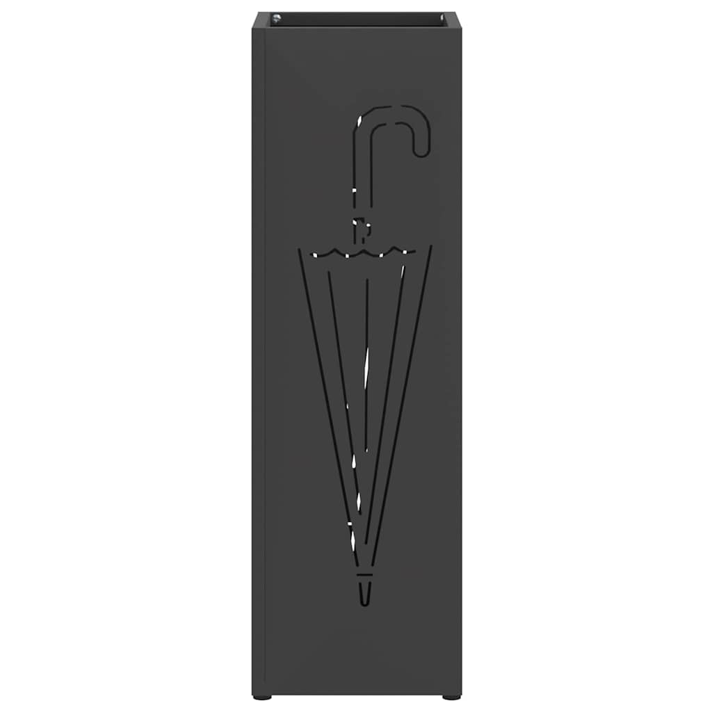 Paraplu Standaard met opslag Zwart 15,5 x 15,5 x 49 cm Metaal