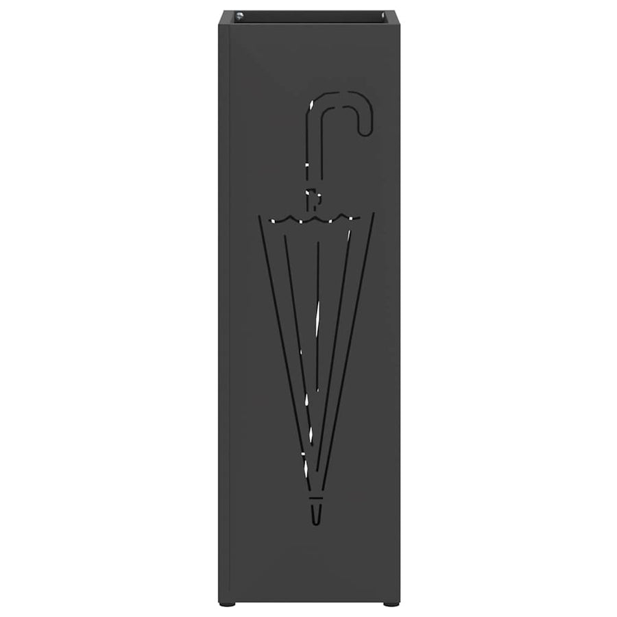 Paraplu Standaard met opslag Zwart 15,5 x 15,5 x 49 cm Metaal