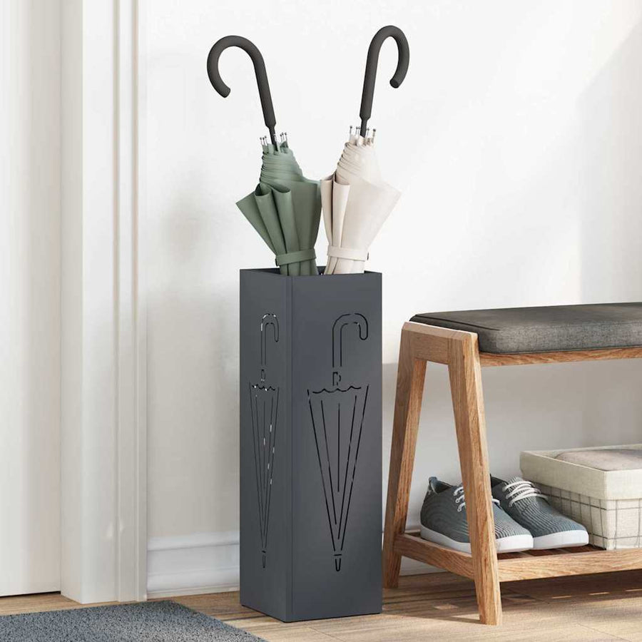 Paraplu Standaard Antraciet 15,5 x 15,5 x 49 cm Metaal