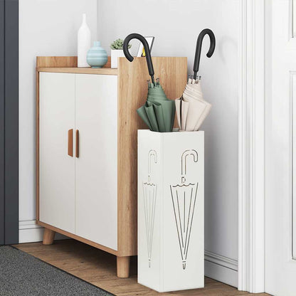 Paraplu Standaard met opslag Wit 15,5 x 15,5 x 49 cm Metaal