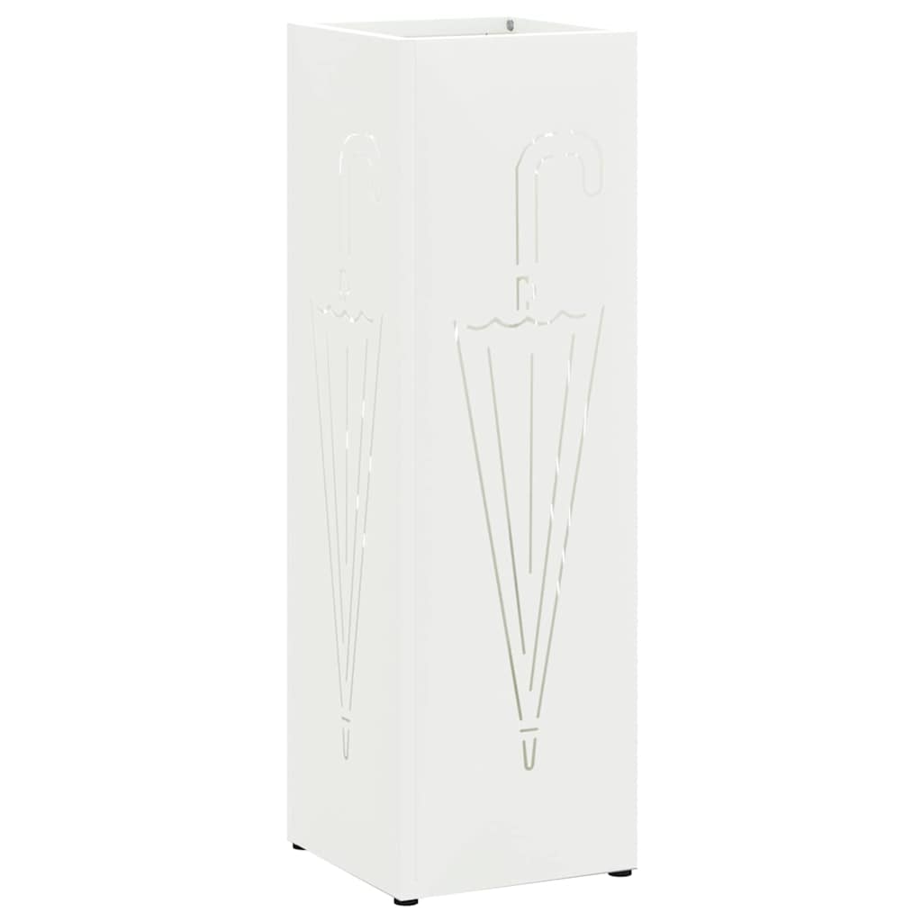 Paraplu Standaard met opslag Wit 15,5 x 15,5 x 49 cm Metaal
