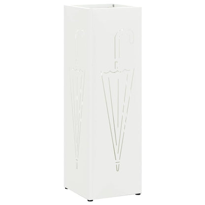 Paraplu Standaard met opslag Wit 15,5 x 15,5 x 49 cm Metaal
