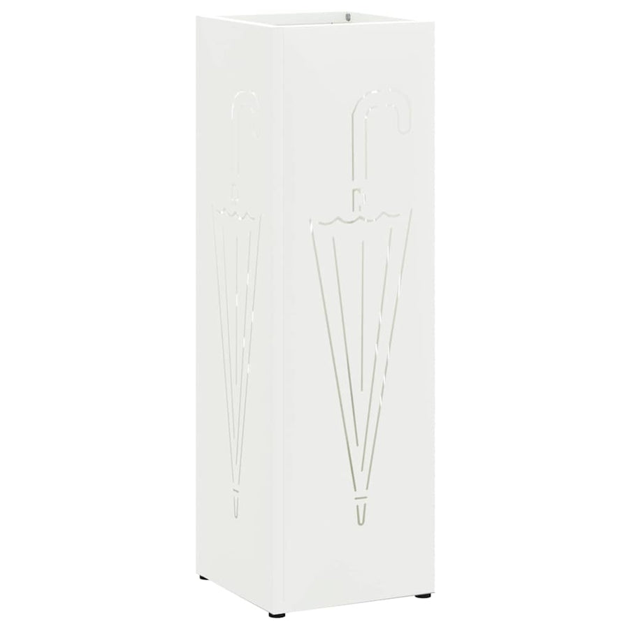 Paraplu Standaard met opslag Wit 15,5 x 15,5 x 49 cm Metaal