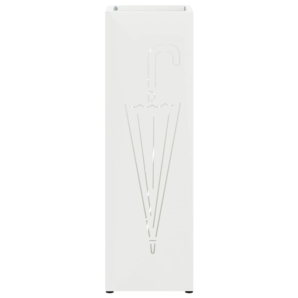 Paraplu Standaard met opslag Wit 15,5 x 15,5 x 49 cm Metaal