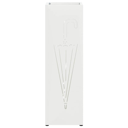 Paraplu Standaard met opslag Wit 15,5 x 15,5 x 49 cm Metaal