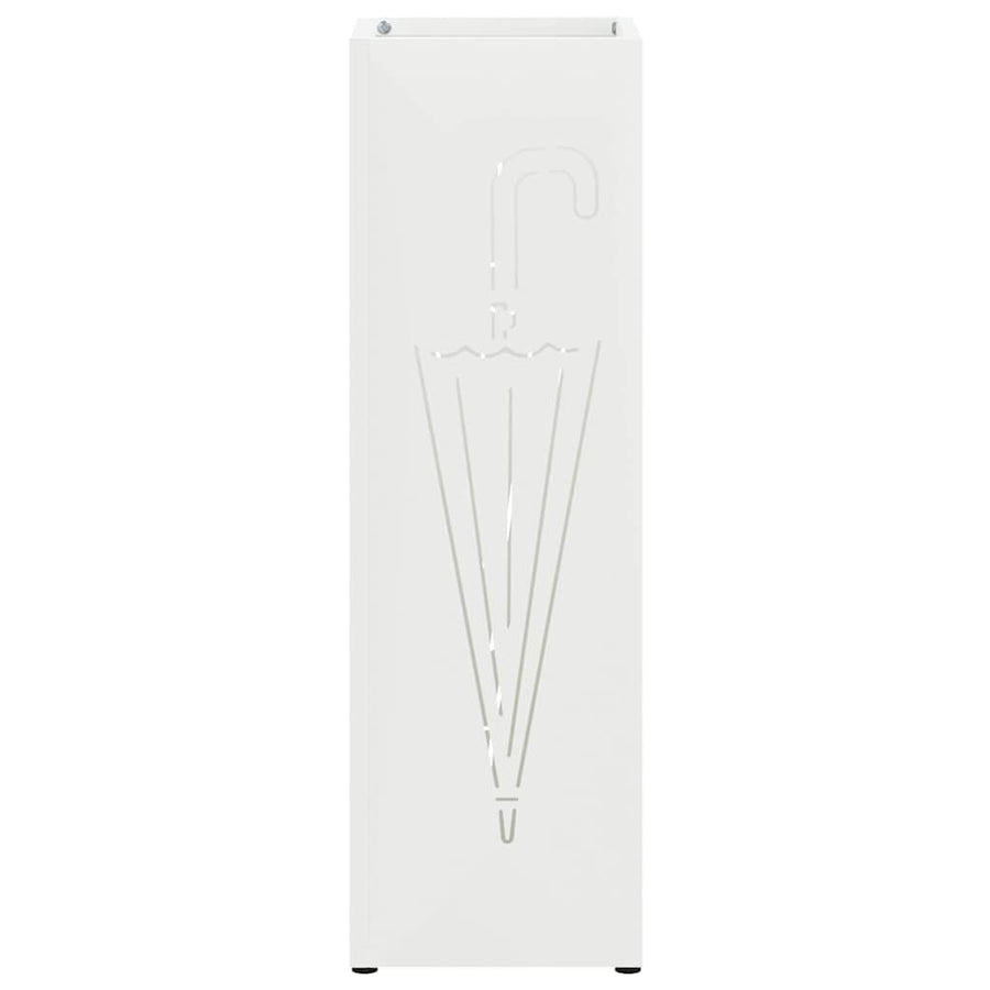 Paraplu Standaard met opslag Wit 15,5 x 15,5 x 49 cm Metaal