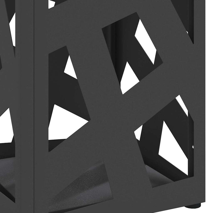 Paraplu Standaard met opslag Zwart 15,5 x 15,5 x 49 cm Metaal