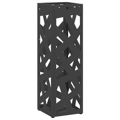 Paraplu Standaard met opslag Zwart 15,5 x 15,5 x 49 cm Metaal