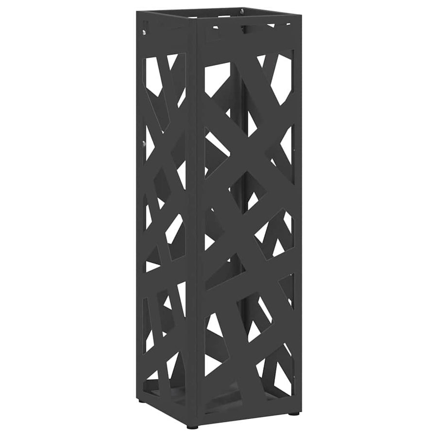 Paraplu Standaard met opslag Zwart 15,5 x 15,5 x 49 cm Metaal