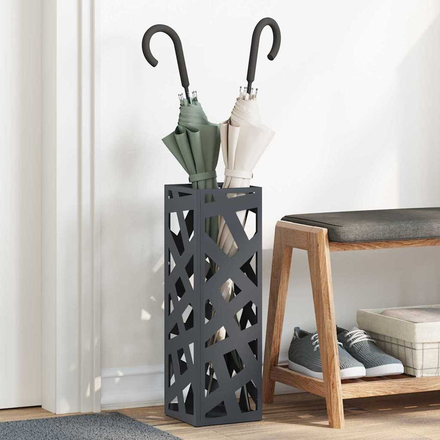 Paraplu Standaard Antraciet 15,5 x 15,5 x 49 cm Metaal