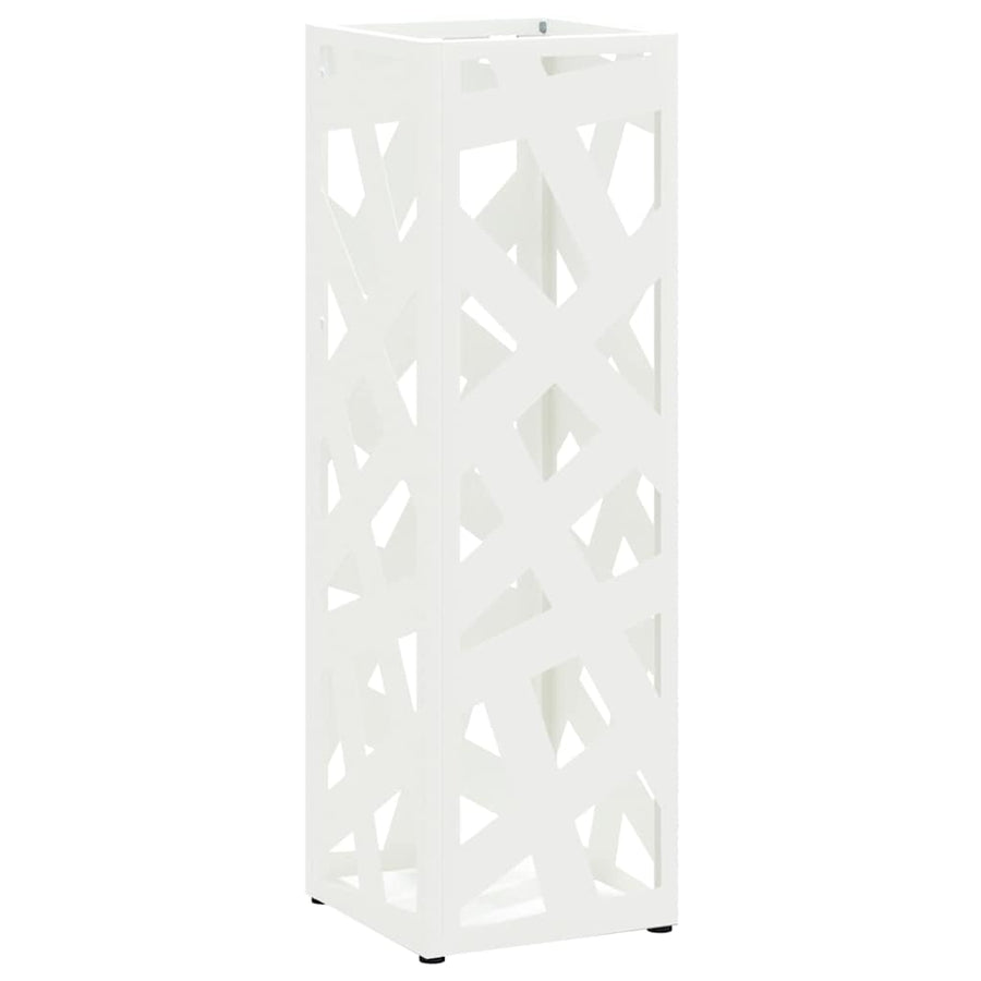 Paraplu Standaard met opslag Wit 15,5 x 15,5 x 49 cm Metaal