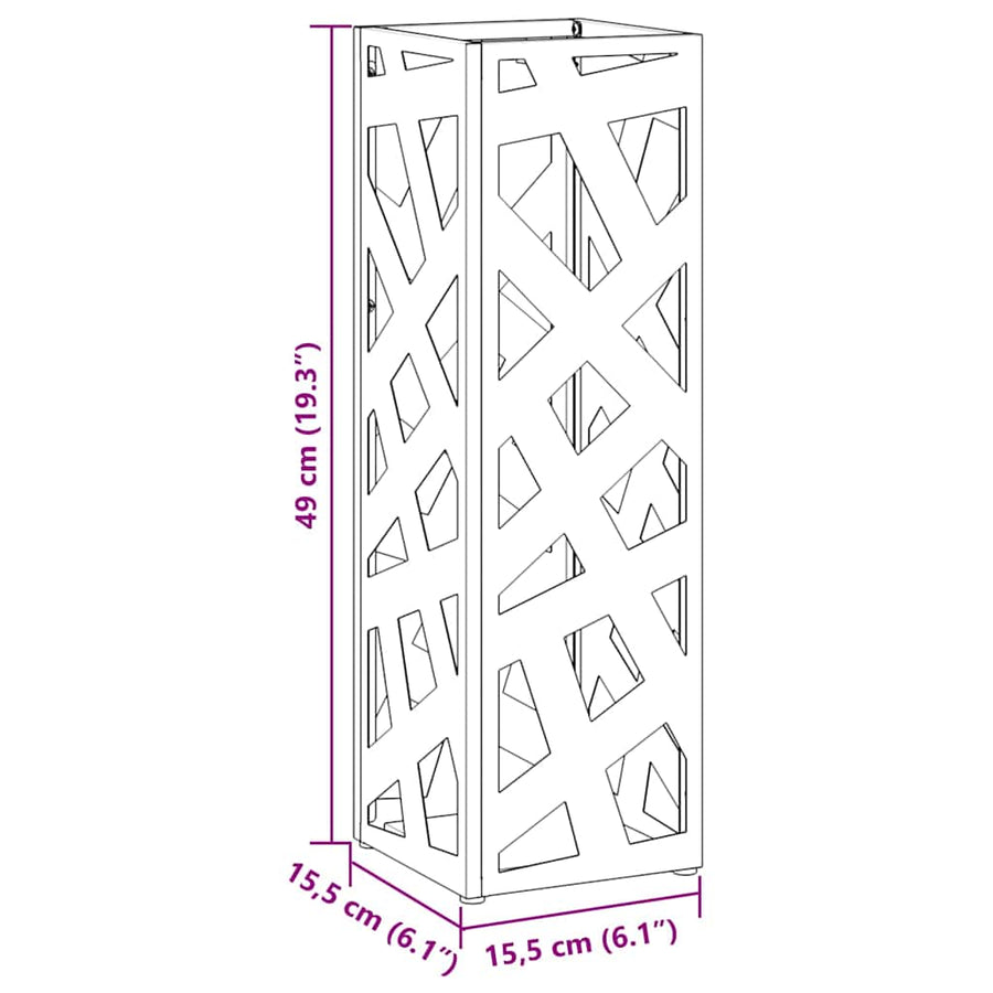 Paraplu Standaard met opslag Wit 15,5 x 15,5 x 49 cm Metaal