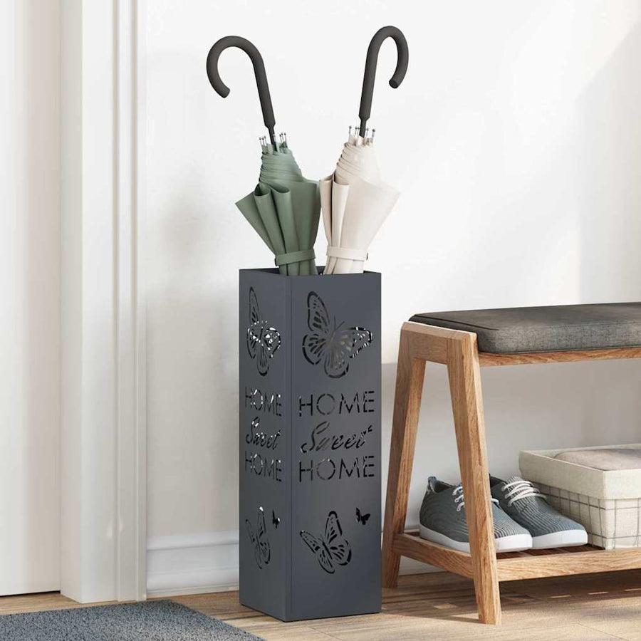 Paraplu Standaard Antraciet 15,5 x 15,5 x 49 cm Metaal
