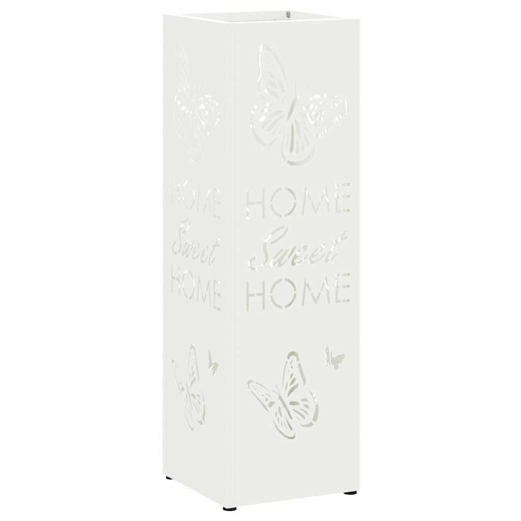 Paraplu Standaard met opslag Wit 15,5 x 15,5 x 49 cm Metaal