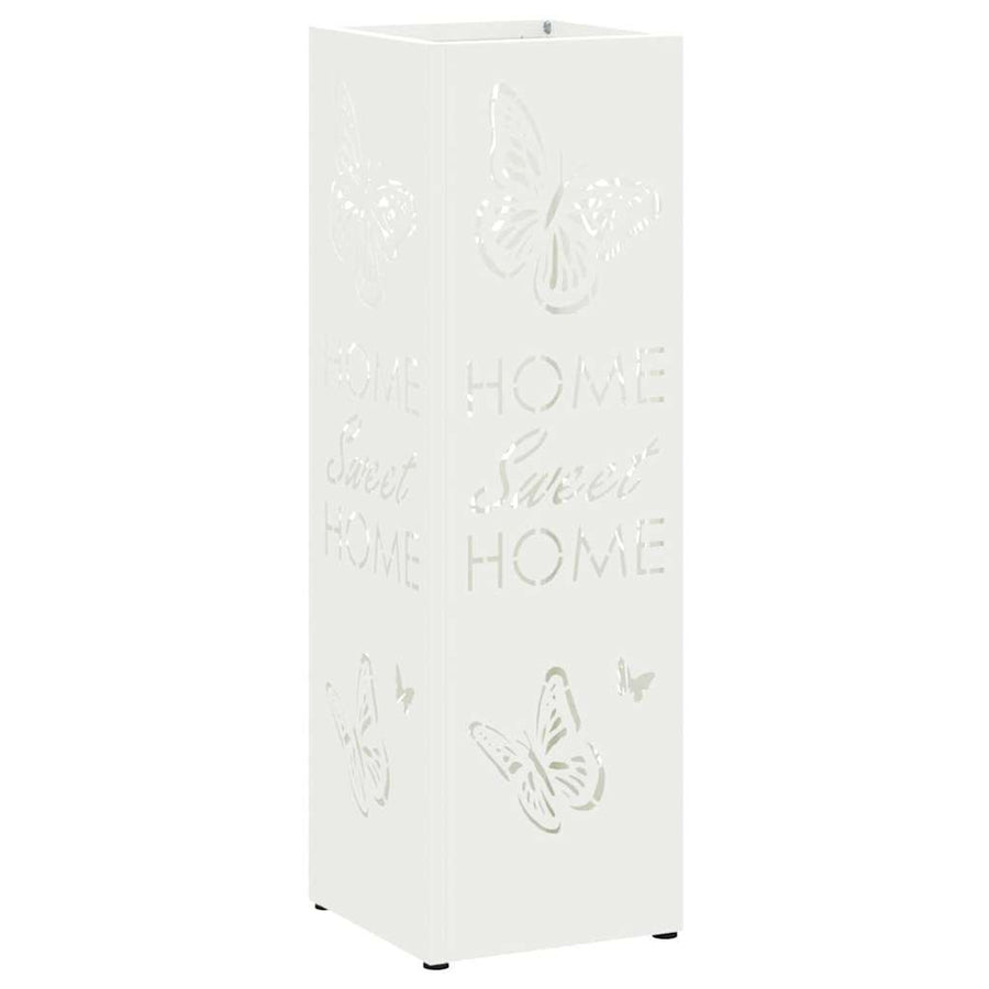 Paraplu Standaard met opslag Wit 15,5 x 15,5 x 49 cm Metaal