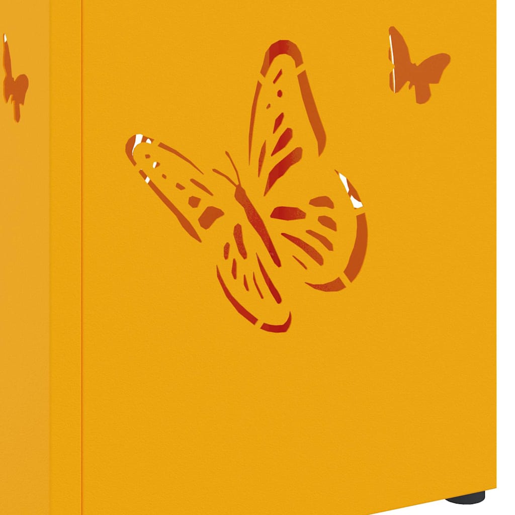 Parasolstandaard Mosterdgeel 15,5x15,5x49 cm Staal