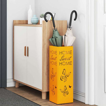 Parasolstandaard Mosterdgeel 15,5x15,5x49 cm Staal