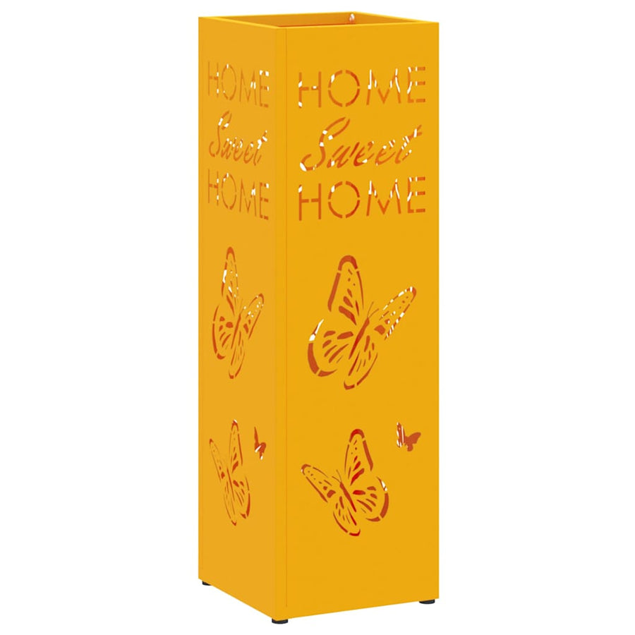 Parasolstandaard Mosterdgeel 15,5x15,5x49 cm Staal