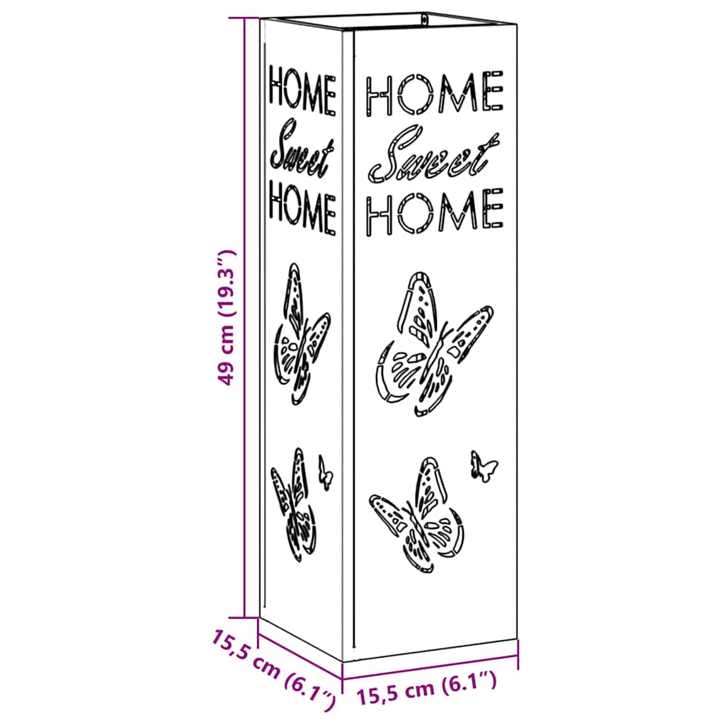 Parasolstandaard Mosterdgeel 15,5x15,5x49 cm Staal