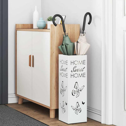 Paraplu Standaard met opslag Wit 15,5 x 15,5 x 49 cm Metaal