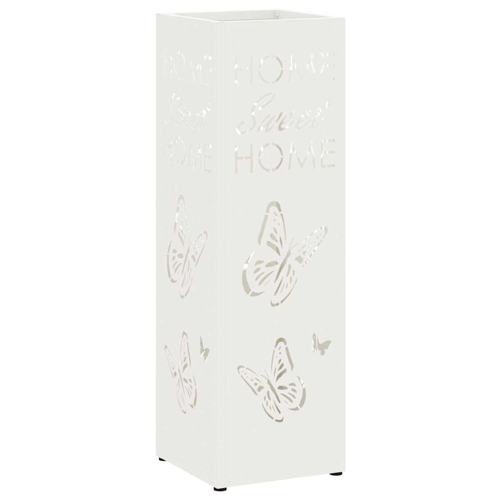 Paraplu Standaard met opslag Wit 15,5 x 15,5 x 49 cm Metaal