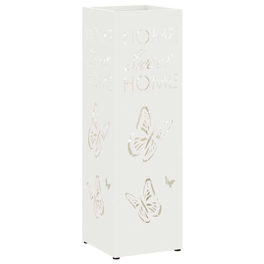 Paraplu Standaard met opslag Wit 15,5 x 15,5 x 49 cm Metaal