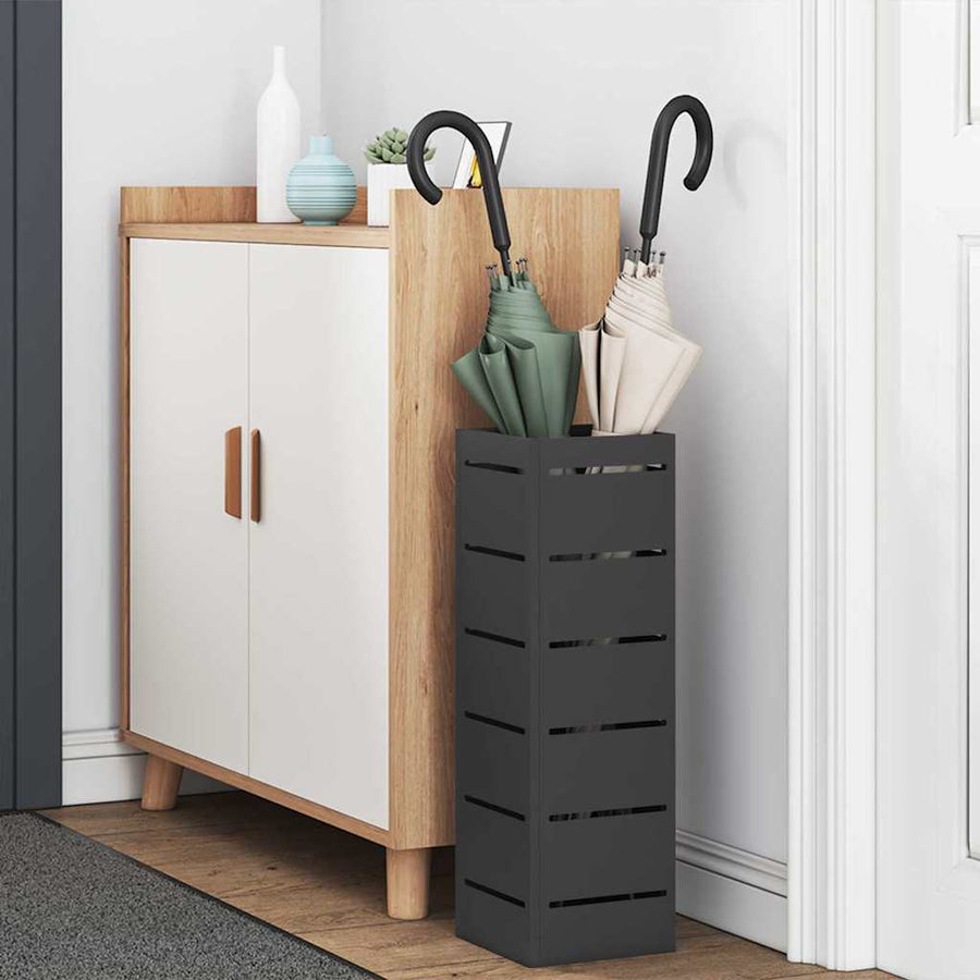 Paraplu Standaard met opslag Zwart 15,5 x 15,5 x 49 cm Metaal