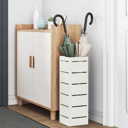 Paraplu Standaard met opslag Wit 15,5 x 15,5 x 49 cm Staal