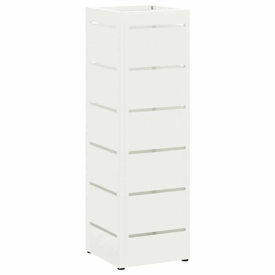 Paraplu Standaard met opslag Wit 15,5 x 15,5 x 49 cm Staal