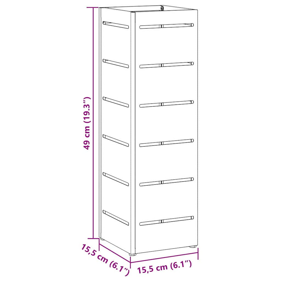 Paraplu Standaard met opslag Wit 15,5 x 15,5 x 49 cm Staal