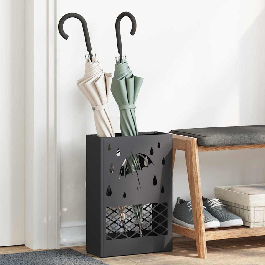 Paraplu Standaard Zwart 28 x 12 x 41 cm Staal