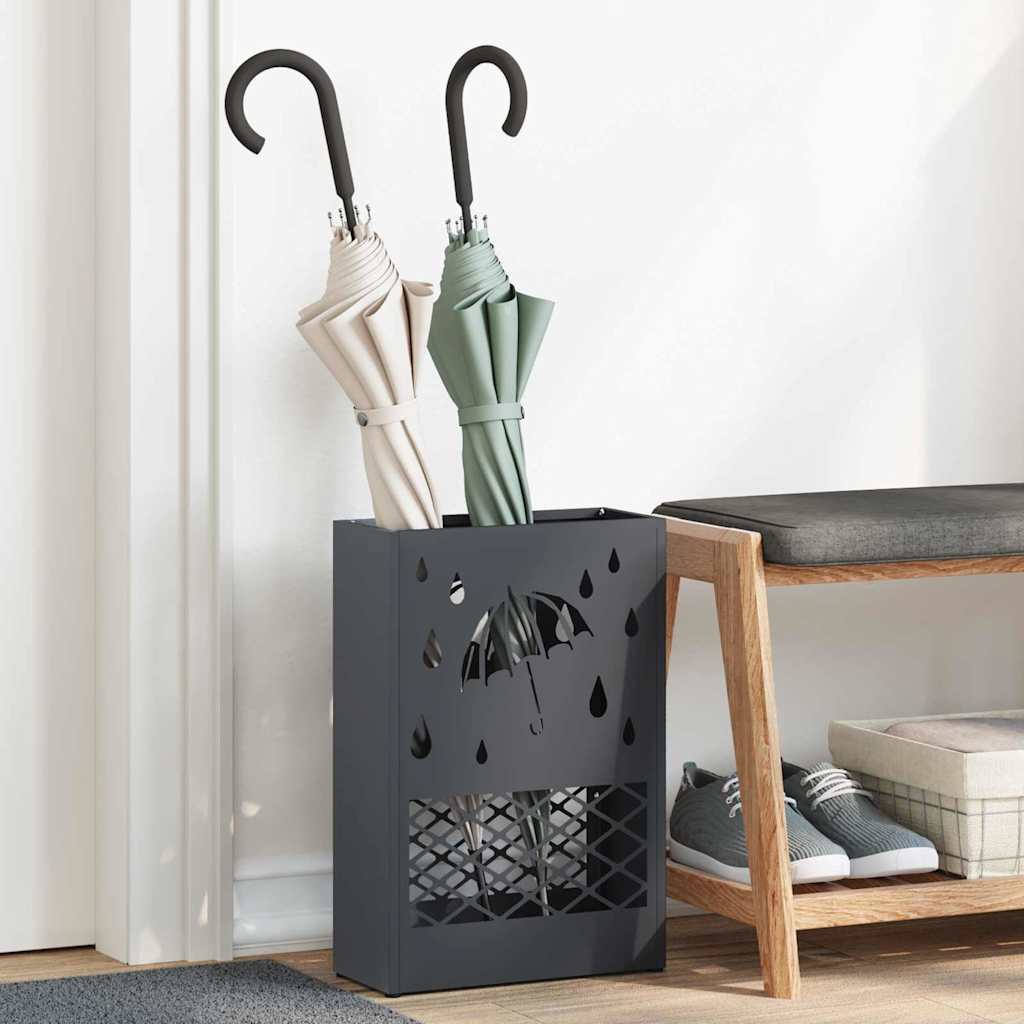 Paraplu Standaard Antraciet 28 x 12 x 41 cm Staal