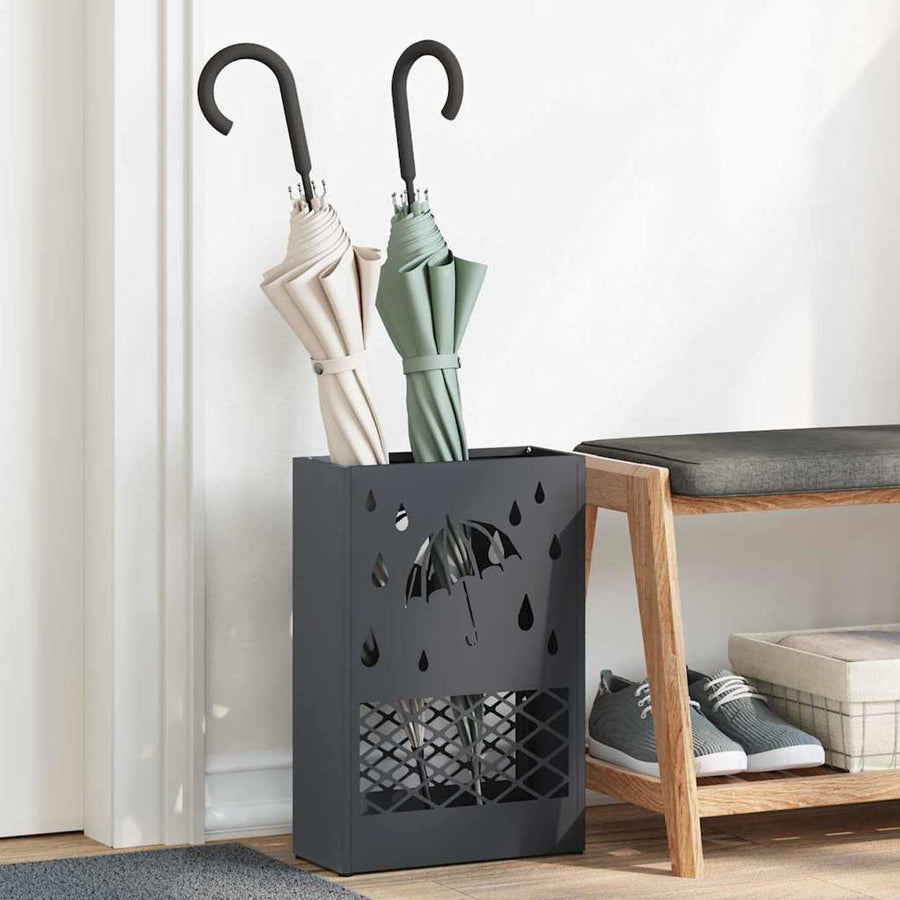 Paraplu Standaard Antraciet 28 x 12 x 41 cm Staal