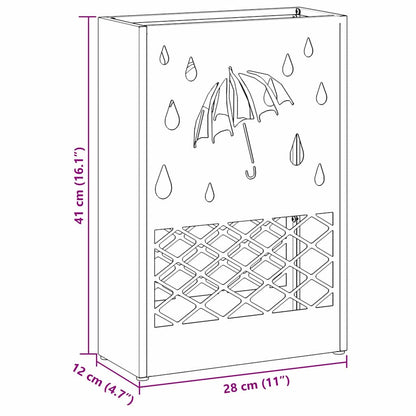Paraplu Standaard Antraciet 28 x 12 x 41 cm Staal