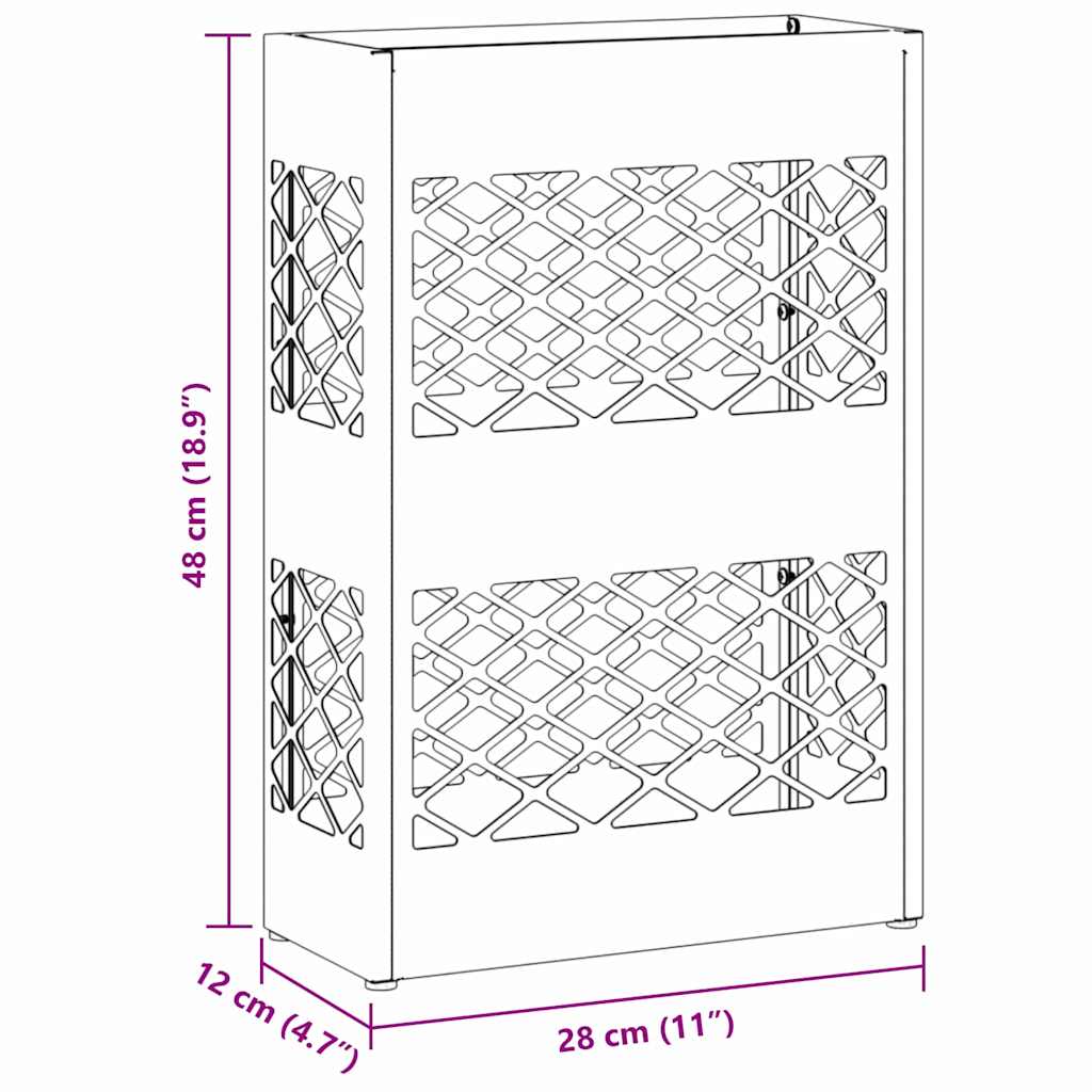 Paraplu Standaard Zwart 28 x 12 x 41 cm Staal