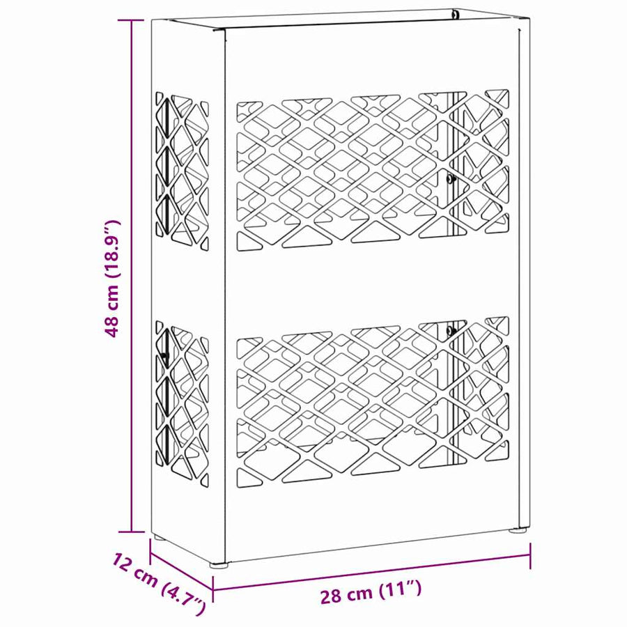 Paraplu Standaard Zwart 28 x 12 x 41 cm Staal