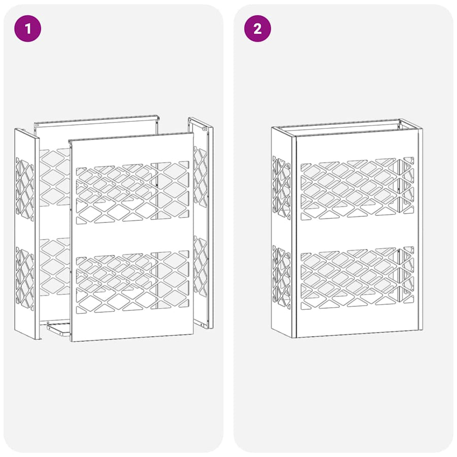 Paraplu Standaard Antraciet 28 x 12 x 41 cm Staal