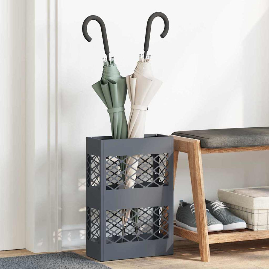 Paraplu Standaard Antraciet 28 x 12 x 41 cm Staal